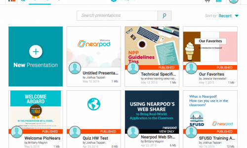 Nearpod Platform Interface Nearpod platform interface